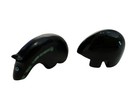 Handcrafted Black Bear Stone Figurines Turquoise Inlay Home Decor