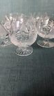 Antique Exquisite Vintage Czech  Bohemian Cut Crystal Brandy Cognac Glass Set 6