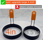 Upgrade 4  Large Egg Rings Set For Griddle 4 Packs Non-stick Stainless Steel Rou