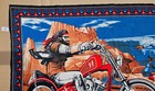 Vintage David Mann Ghost Rider Tapestry Wall Art Harley Davidson 50 X 34    Exclt 