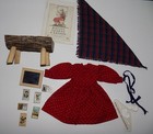 1989 1st Ver Kirsten Div  School Outfit American Girl Doll Lot Bench Box Dress