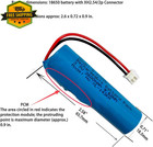 3 7v 18650 Rechargeable Li-ion Battery With Jst Xh2 54 2p Connector Wires Diy