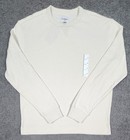Men s Thermal Long Sleeve Shirt Med  2 Pack  Ivory Brown Goodfellow Waffle Crew