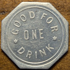 Saint Louis Missouri Mo 8 Mile House Good For One Drink Bar   Saloon Trade Token