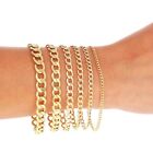 10k Yellow Gold 2 5mm-7 5mm Cuban Curb Link Chain Bracelet Men Womens 7  8  9 