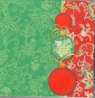 Two Individual Napkins Christmas Flowers Ornaments Cocktail Decoupage  ihr 122 