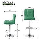 4x Adjustable Swivel Bar Stool Green Leather Pub Seat Modern Dining Chair W back