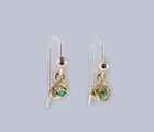 19thc Antique Alexandrite   14kt Gold Earrings Russian Rare Natural Color-change