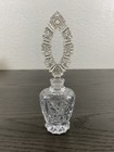 Vintage Antique Clear Imperial 8  Perfume Glass Bottle   Stopper Art Nouveau