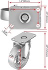 4 All Steel Swivel Plate Caster Wheels W Brake Lock Heavy 4  With Brake  Gray