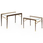 Pair Of French Vintage Mid-century Modern Iron Nesting Tables  Jansen Style