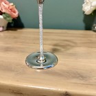 Rhinestone Stem Champagne Flute Glam Wedding Glass Silver   Sparkles