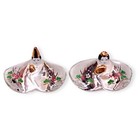 Japanese Kokeshi Hina Doll Luxury Emperor Empress Glass Ornament Display Jp H9