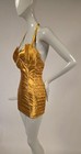 Cheesecake Vintage 1940   s Golden Yellow Satin Form Fit Bathing Suit Swimsuit  