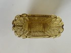 Vintage Antique Hush Baby Novelty Pressed Glass Crib Cradle Rocking Dish Amber