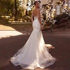 Sexy Mermaid Wedding Dresses V-neck Spaghetti Straps Lace Appliques Bridal Gowns