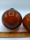Antique Glass Nautical Fishing Float Blown Glass Brown 3  2 Set