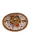 Antique Filigree Bezalel Style Brooch Palestine  Sterling Silver Gem Stones 2 5   