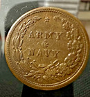 1863 Civil War Token Copper Patriotic French Style Liberty Head Army   Navy Au 
