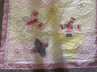 Pottery Barn Kids  Baby Crib Quilt   Skirt Appliqu  d Butterflies Pink Yellow