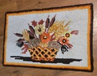 Vintage 1970s Handmade Latch Hook Rug 40  X 26 