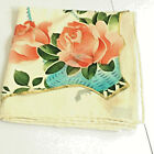 Vintage Rayon Silk Roses Hand Rolled  Japan Hanky Hankie Handerchief  Nos 16 