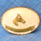 Western Horse Trophy Belt Buckle Cowboy Cowgirl Award German Silver Vtg   gmp098