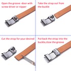 Mens Belt Genuine Leather Ratchet Belt Automatic Buckle Adjustable