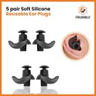 5 Pairs Soft Silicone Ear Plugs For Swimming Sleeping Anti Snore Reusable Usa