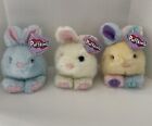 Vintage Puffkins Plush For Easter- 3 Bunny Rabbits With Collectible Tags 