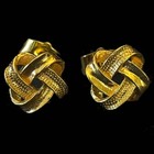 Vintage Stud Earrings Gold-plated  not Sure  Gold Tone Marked  999   10x10 Mm