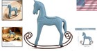 Charming Blue Wooden Rocking Horse Ornament - Perfect For Home And Weddings