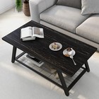  2-tier Industrial Coffee Table Mnimalist Vintage Farmhouse Wooden And Metal 