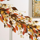 Fall Decor  Fall Garland With Lights  6ft Autumn Eucalyptus Leaves Lighted Garla