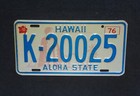 1976 Kauai County Hawaii License Plate   20025  -  King Kamehameha