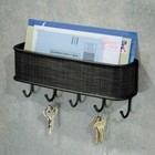 Wall Mount Key Rack Hanger Holder Organizer 5 Hook Chain Storage Keys Home Decor