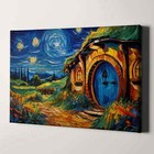 The Shire As Van Gogh Starry Night Lord Of The Rings Canvas Wall Art Print