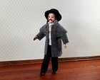 Dollhouse Man Doll Porcelain Victorian With Overcoat Hat 1 12 Scale Miniature
