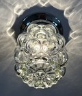 Vintage 1950   s-1960s Mid Century Retro Bubble Glass W  Chrome Base Light Fixture