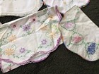 Lot Of 5 Vintage Embroidered Table Runners Hand Stitched