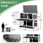 2 Story Outdoor Solid Wood Rabbit Hutch Bunny Cage With 2 Large Main Rooms  Grey