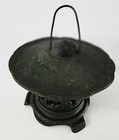 Heavy Cast Iron Hanging Pagoda Lantern Embossed Bird Design Old Vintage Japanese