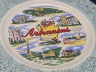 Vintage Collector s Plate Of State Of Arkansas Usa With Popular Landmarks Euc 