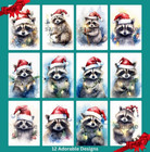 Raccoon Christmas Greeting Card Variety Pack