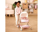 Lullababy 14-inch Pink Toy Stroller For Baby Doll Twins Foldable