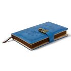 Lockable Diary Refillable A5 Leather Journal Notebook Secret Diary Steel Blue