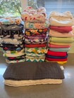 35 Multi Brand Cloth Diapers Lot  With Extra Inserts And Wet Bags 