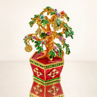 Bejeweled Red Money Tree Hinged Metal Enameled Rhinestone Trinket Box