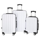 Rolling Luggage Travel Set Bag Abs Trolley Suitcase Storage Box 20 24 28  White