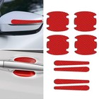 8pcs Car Door Handle Scratch Protectors  Car Door Handle Bowl Sticker  Red